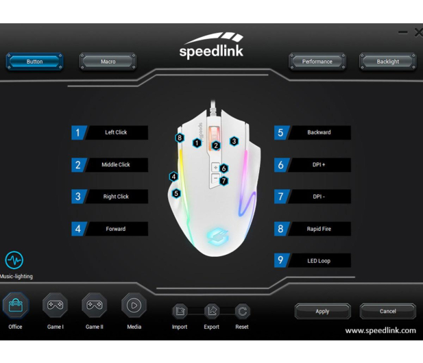 SpeedLink DECUS NX RGB Gaming Mouse white - 1504994 - zdjęcie 4